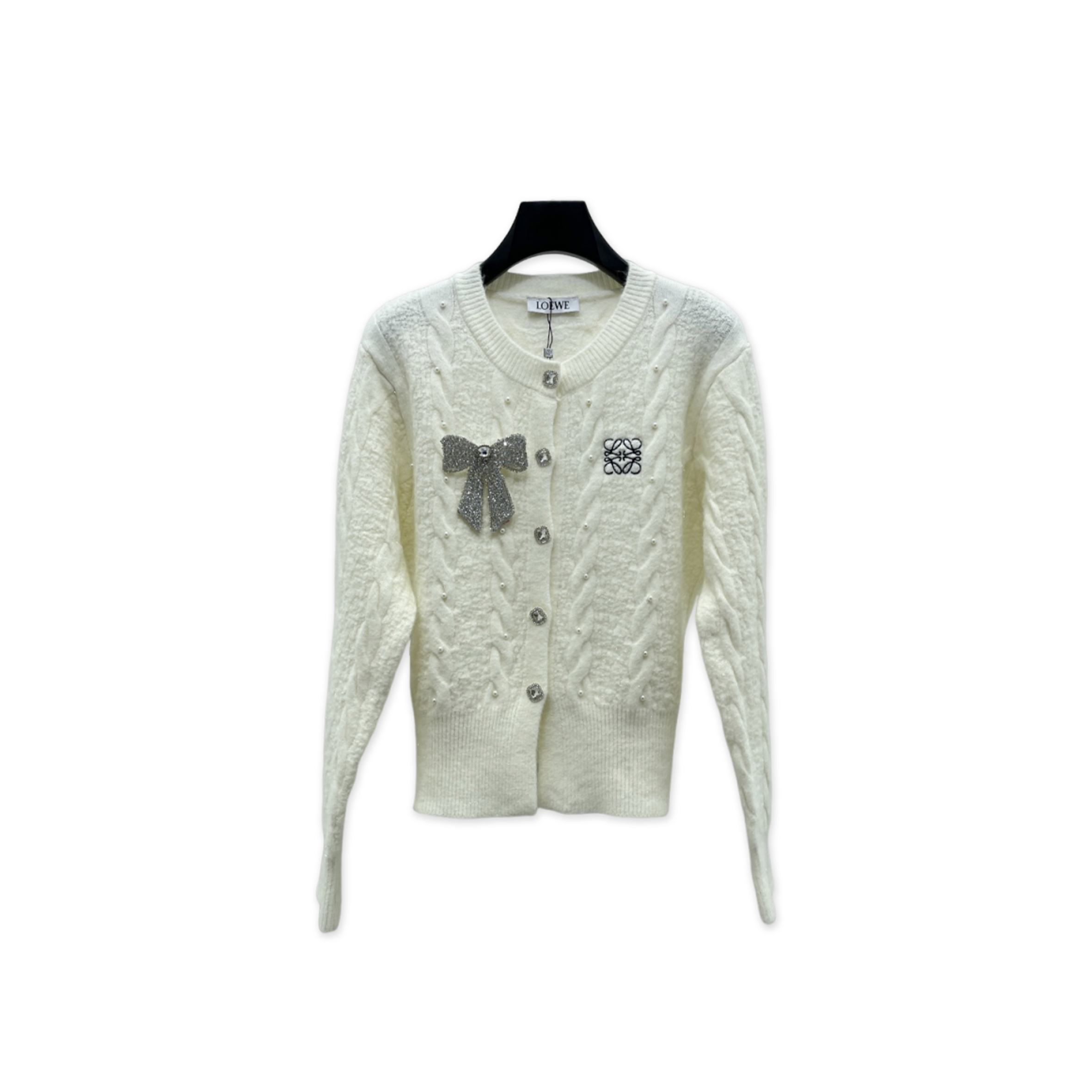 LOEWE BOW-TIE LONG-SLEEVED CARDIGAN